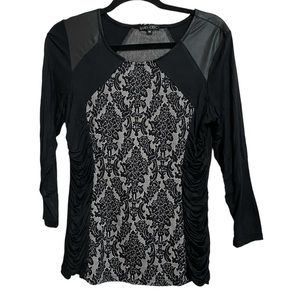 Boho Chic Black Lace Look Top Size M New